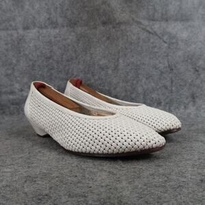 Basic Editions Shoes Womens 6.5 Slip On Loafer Pumps Woven Almond Toe Vintage